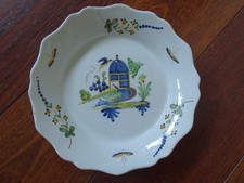 BEAUTIFUL ANTIQUE NEVERS EARTHENWARE PLATE BIRD CAGE