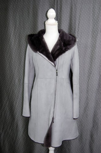 Manteau capuche peau - à, en