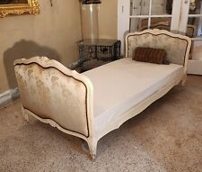 French Daybed ( Chaise Long ) circa 1860 Hand Carved Floral , Scrolls , Ivory.