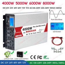 4000W 6000W 8000W 12V 24V 48V 60V 72V to 230V Pure Sine Wave Converter Inverter