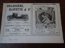 DELAUGERE CLAYETTE et Cie automobile + NEREA paper advertising ILLUSTRATION 1909