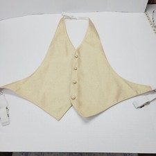 JEAN YAES PARIS Pour L Homme Open Back OS Formal Wedding Tuxedo Prom Vest Gold