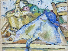 Anonymous - Gouache on Paper - Still Life with Stripes - XX