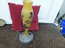 grand pied pour lampe champignon de Gallé,H 39cm,bon état,décor dégagé à l'acide