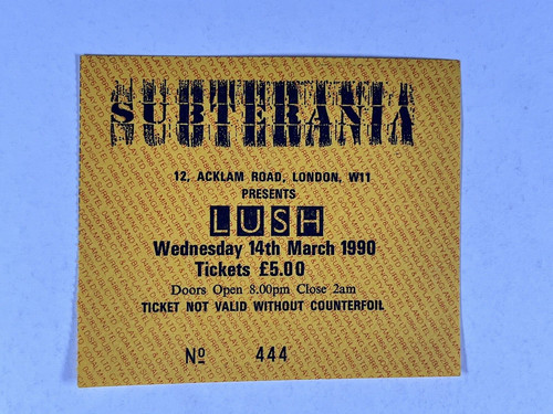 Lush ticket subterania - lush,