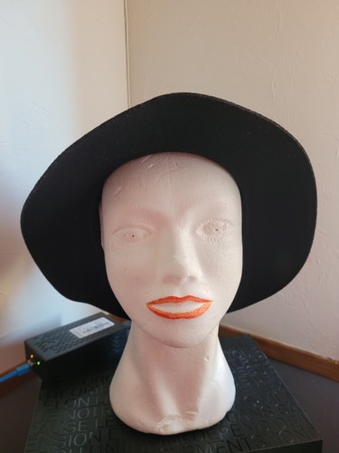 Chapeau femme noir 100 laine - chapeau,