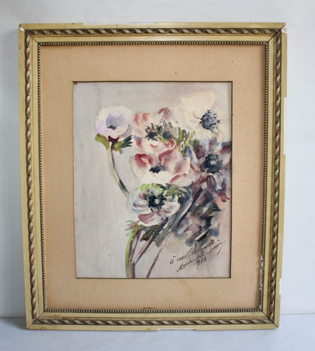 Aquarelle signée marie vel - marie,