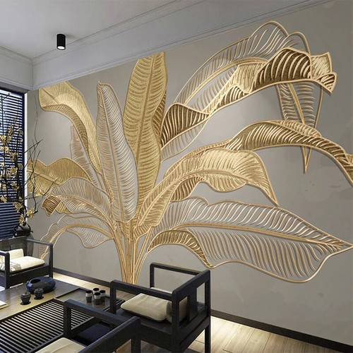 Papier peint motif feuille - peint, de