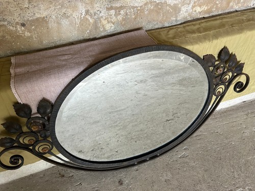 Grand miroir ovale fer - en,