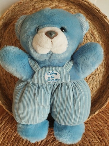 Doudou peluche ours bleu - doudou,
