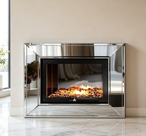 Cheminée électrique miroir - cheminée,