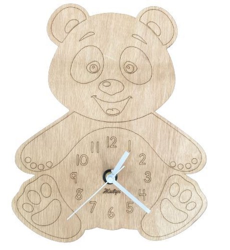 Horloge ourson bois enfant