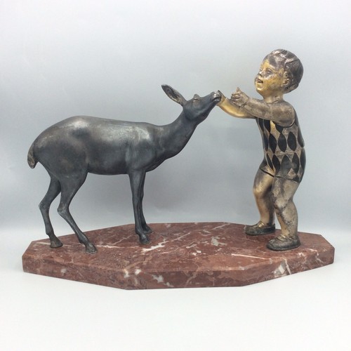 Sculpture enfant biche - et,