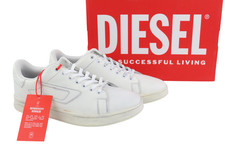 Diesel S-ATHENE Bas Baskets pour Homme EU41 Cuir Blanc Chaussures à Lacets