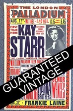 1953 GUARANTEED VINTAGE Kay Starr poster London Palladium + table tennis + vent