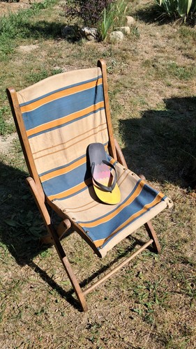Chaise toile vintage enfant - chaise,