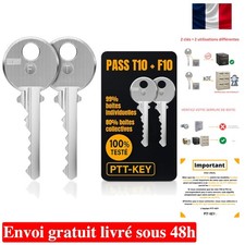 2 Clés Pass PTT | T10 + F10 | Pour Boîte aux Lettres Normalisée avec...