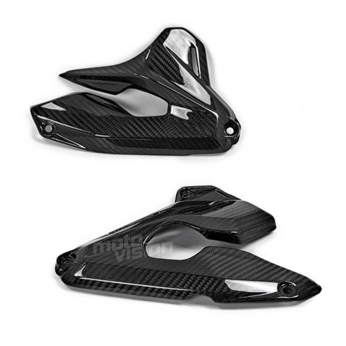 Paire caches moteur carbone - paire,