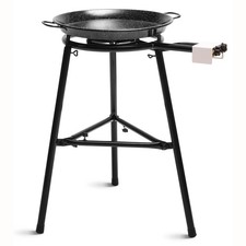Set Paella Brûleur à Gaz 40-20cm +Poêle à Paella Émaillée 46cm +Support à 3 Pied