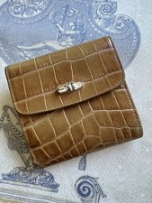 Longchamp Roseau Croc Embossed Leather  Wallet