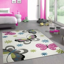 Tapis papillon coloré pour chambre d'enfant - Convient aux allergiques -