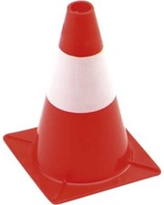 Cône de signalisation rouge et blanc - 30 cm - Perel