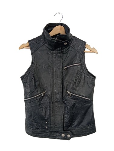 Trf gilet cuir dames - en,