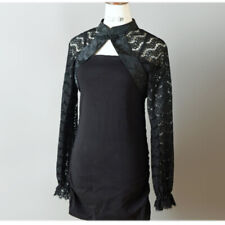 Dentelle Femmes Cardigan Boléro Cape Étole Haut Court Long Manche Creusé Floral