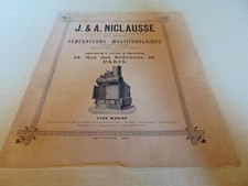 catalogue J&A Niclausse multitubular generator 1896 steam