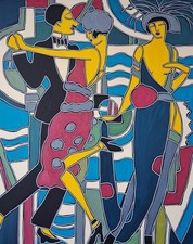 Kleyman Art Deco Painting XXL 81x65 "Dancing of the Dome" Direct Artist