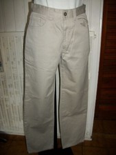 Pantalon droit coton beige