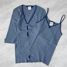 Ralph Lauren Sports Cardigan Ensemble M Velvet Piping Vintage