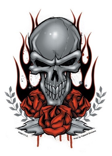 Autocollant biker skull - autocollant,