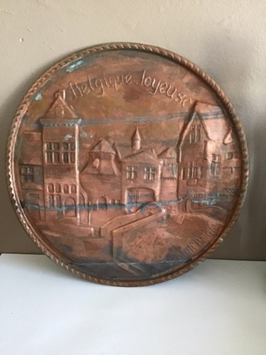 Assiette cuivre repoussé - cuivre,