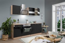 Cuisine équipée kitchenette Chêne Noir Merle 210 CM