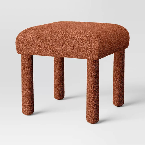 Upholstered stool ottoman - ottoman, rust
