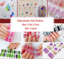 Real Nail Polish Stickers 100% Manicure Pedicure 3D Nail Art 150Color+ buy3 get2