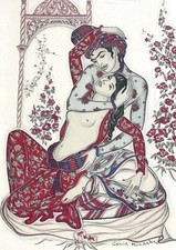 Rare gravure érotique signée