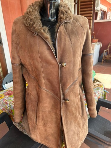 Manteau peau lainée - peau,