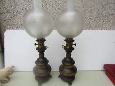 old pair of kerosene lamp moderator France Napoleon 3 1900
