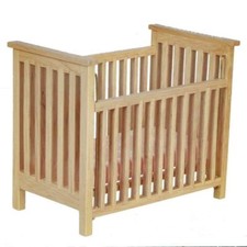 Lit En Chêne Clair À Lattes Miniature 1:12 Pour Poupées Chambre D'Enfant Meubles