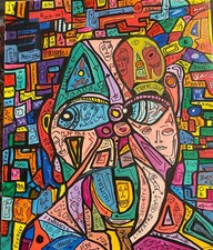 Peinture Originale Art Brut /