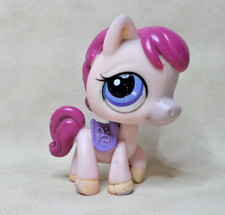 LITTLEST PET SHOP LPS #1263 HASBRO HORSE HORSE PONY BEIGE PEUNE PURPLE EYES