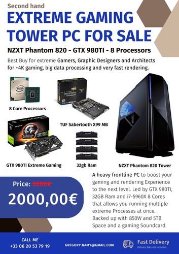 Tour noir gamer extrême - tour,
