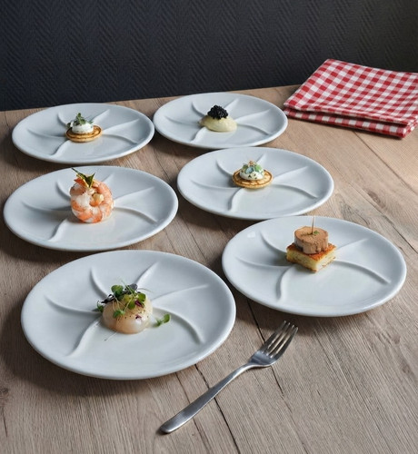 Lot assiettes fondue - 6, à