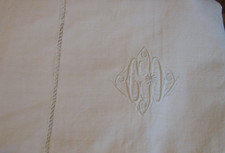 Ancien Drap en Lin  Ajouré &