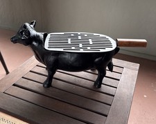 Cast Iron Cow Hibachi Tabletop Grill BBQ Rare