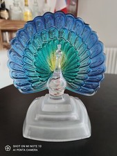 Paon en cristal d'Arques