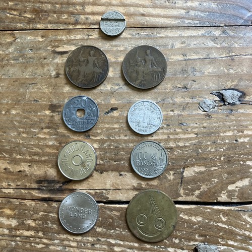 Lot pièces anciennes jetons - lot, +