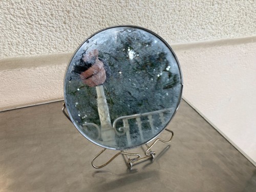 Ancien miroir double rond - miroir,